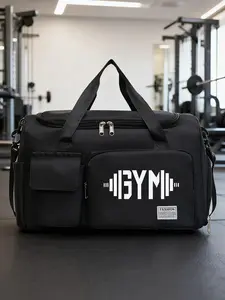 Fitness Dumbbell Print Travel Bag, Multifunctional Gym Luggage Backpack, Large Capacity Casual Nylon Travel Bag, Lightweight for Fitness & Sports