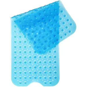 Extra-Long Clear Non-Slip Bathtub Shower Mat with Drainage Holes