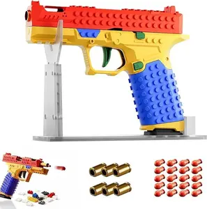 Tactical DIY Building Block Handle Set with Display Stand for Adults, Creative Construction Grip Kit, Funny Toy Gun Building Blocks Toy Set for Adults and Children(Use under adult supervision, do not aim at the face or eyes)