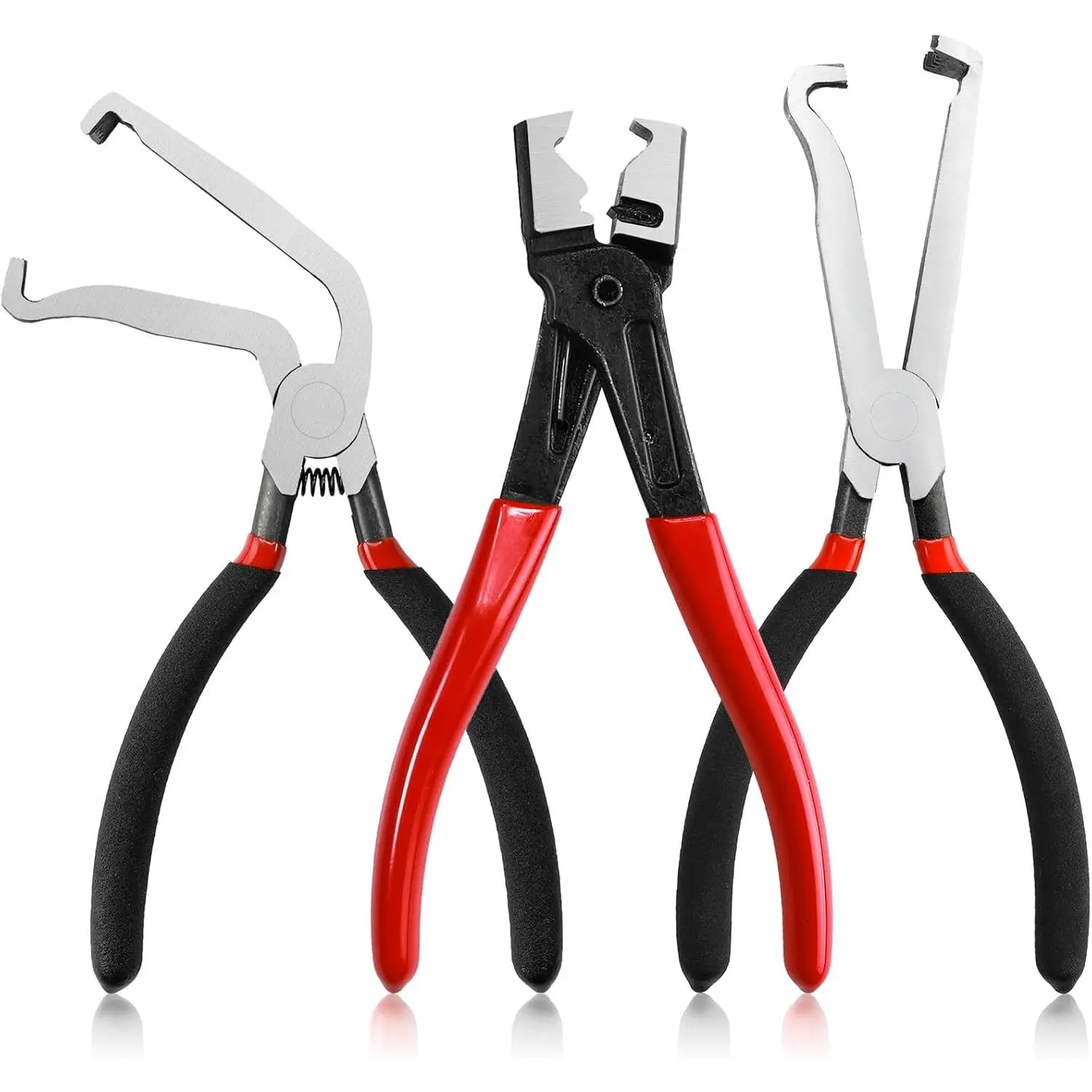 Electrical Disconnect Pliers, 3-Pack Automotive Tools Connector Clamps,  Line Clip ,  Coil Safety Wire Plier, for   Clamp Repair (Multi-Use Kit) (Carbon Steel)
