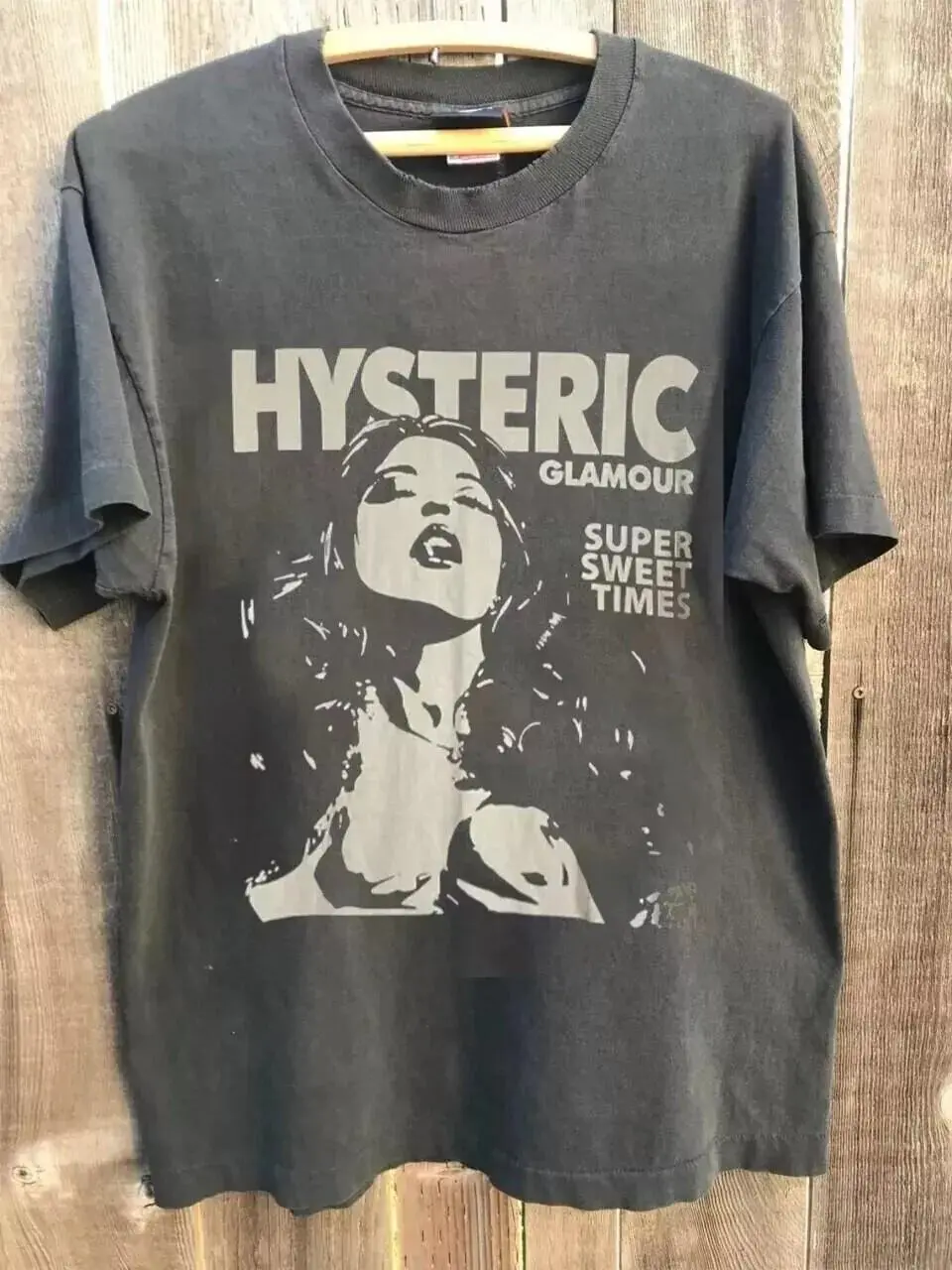 Hysteric Glamour 90S Retro Style Charcoal Reprint Tee Unisex Gift For Fan