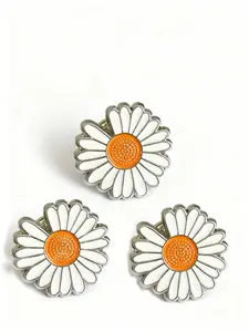 3-Pack Daisy Brooches Pin Set, Bouquet Daisy Pin, Oil-Drop Pendant Jewelry Accessories, Cute Floral Design Lapel Pins for Women & Girls