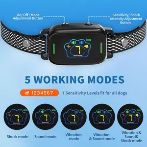 Dog Bark Collar for Large Medium Small Dogs, Rechargeable Smart Bark Collar, Anti Barking Training Collar with 5 Adjustable Sensitivity Beep Vibration (Black) Pet Nail Clipper and Pet Nail Smoother as Gift Enjoy 3 in 1 Now!