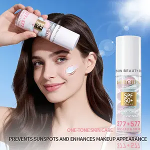 Mercilen 3-In-1 Makeup Primer + Spf50 Sunscreen, Color Correction, Oil Control, Brightening, Flawless Foundation, Essential Beauty Product