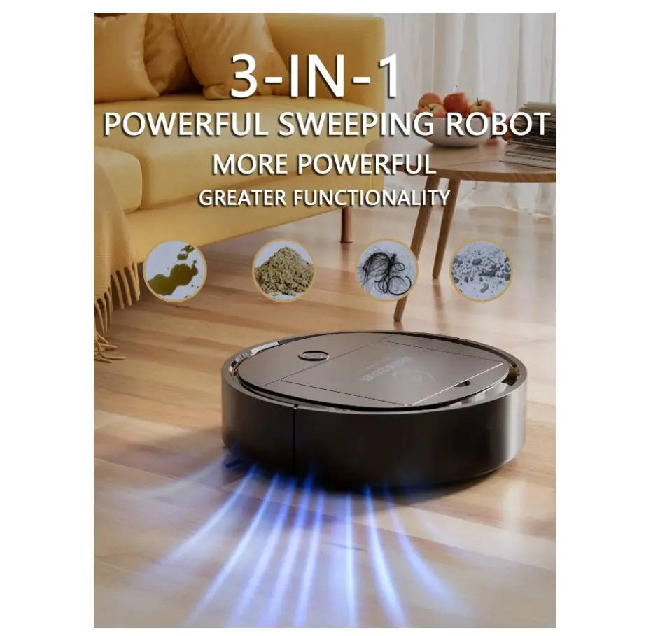 3-In-1 Electric Sweeper Mopping Machine Vacuum Cleaner, Vacuuming And Mopping, Suitable For Hard Floors, Carpets And Pet Hair, Quiet And Efficient, Strong Suction Power, Suitable For A Variety Of Floor Cleaning