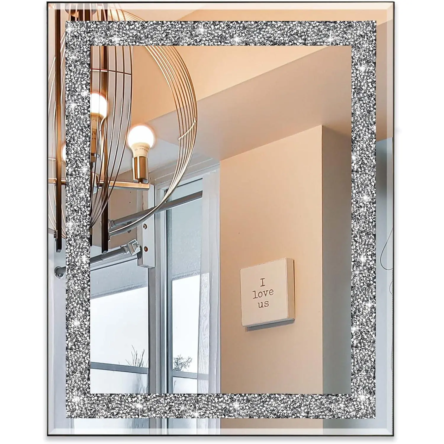 Rectangular Wall Mirror, 16" x 20",  Crush , Bathroom, Entryway & Bedroom