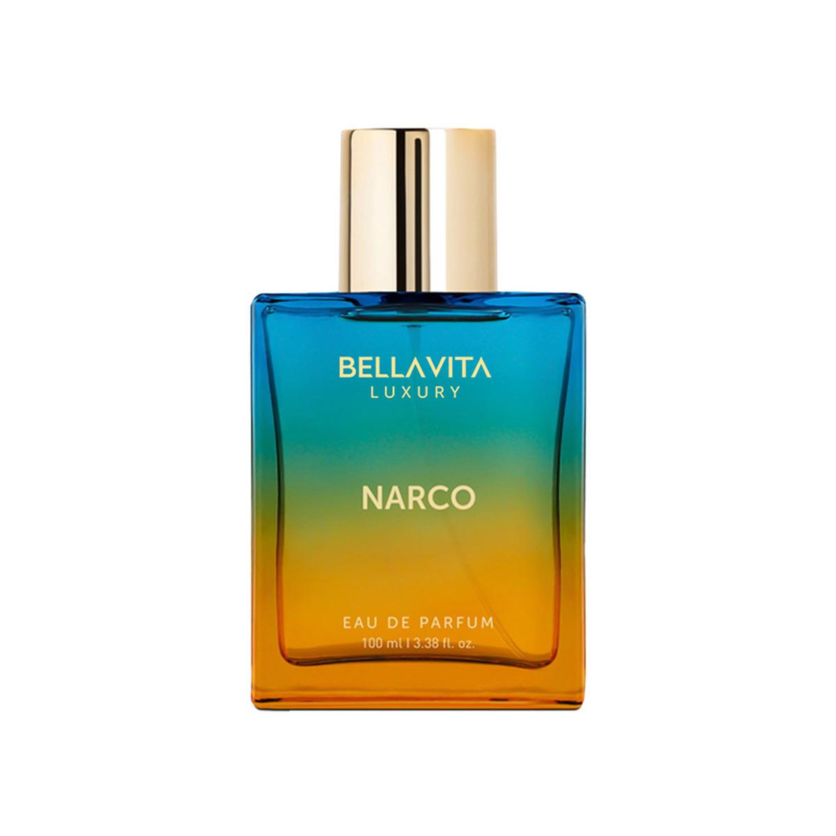BellaVita Luxury’s Narco | Perfume for Men & Women | Bergamot, Jasmine and White Musk | EDP | Woody, Floral & Long-lasting Fragrance | 3.38 Fl.oz