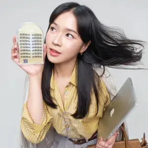 Angel Feather - Layered Bold Manga Pre Glue Lashes 5 to 10 Days Wear  Band-Free Sweatproof Waterproof