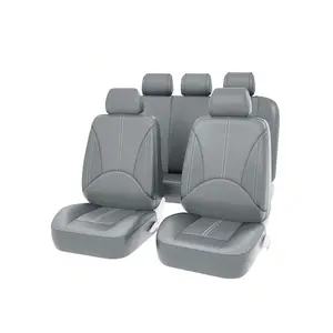 PVC Leather Universal Car Seat Cover Full Set Front Rear Cover Breatherable Fit Solid Bench For Most Cars Trucks SUVs