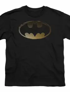 Batman Pattern Short Sleeve T-Shirt, Fashion Unisex Graphic Print Top, Casual Fitted Long Style, All Seasons Wear