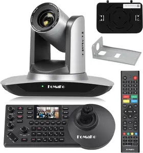 FoMaKo AI Auto-Tracking Gen 3 HDMI PTZ Camera, 20x Optical Zoom, for Church Services Worship Education + KC608 Pro PTZ Controller (PTZ Bundle FMK12UH Pro+KC608) BH401