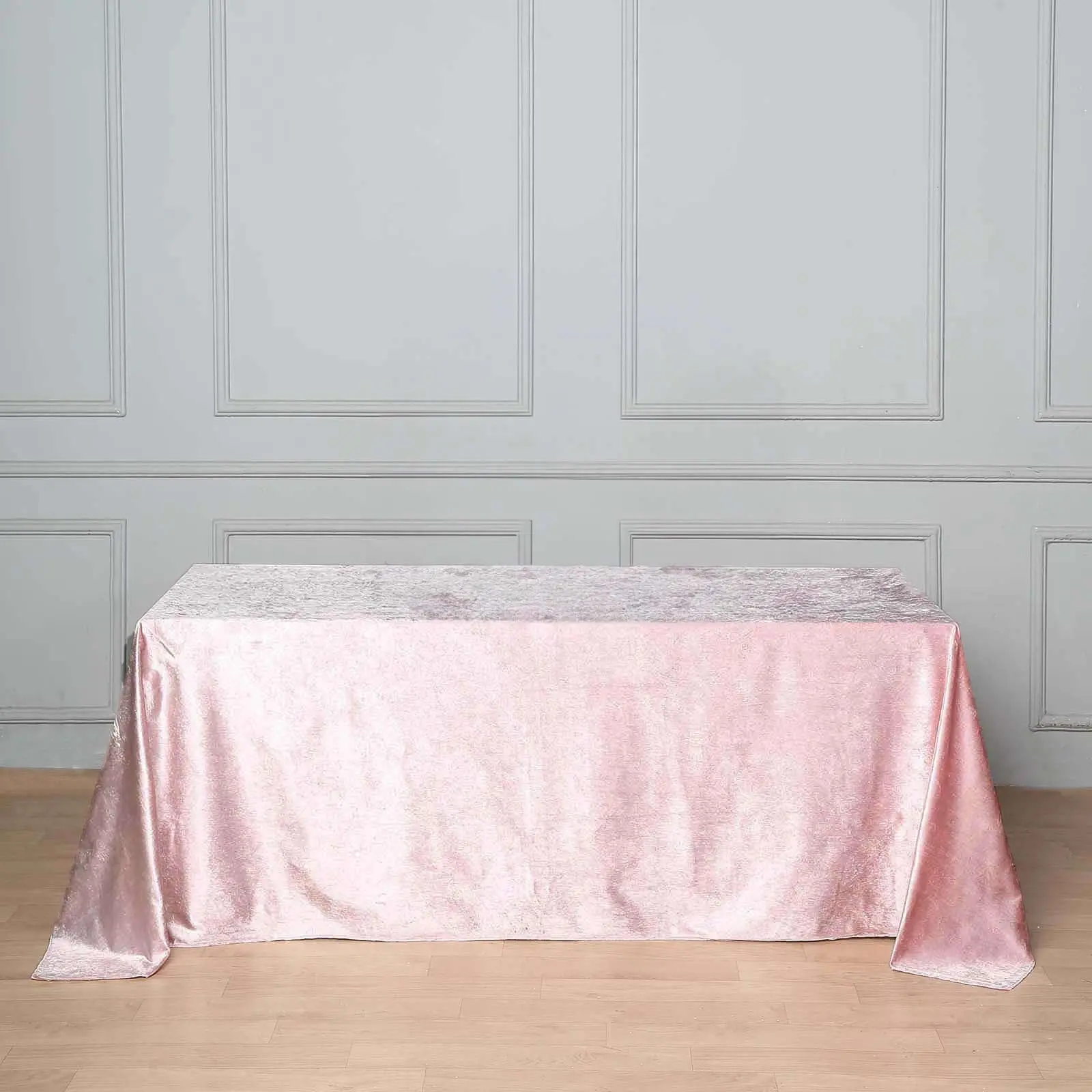 Premium Velvet Rectangle Tablecloth, 90"x132" Blush Pink - 1-Piece Reusable Seamless Soft Textured Hand Wash Table Cover for Wedding, Birthday, Anniversary Party Table Decor, One-Piece