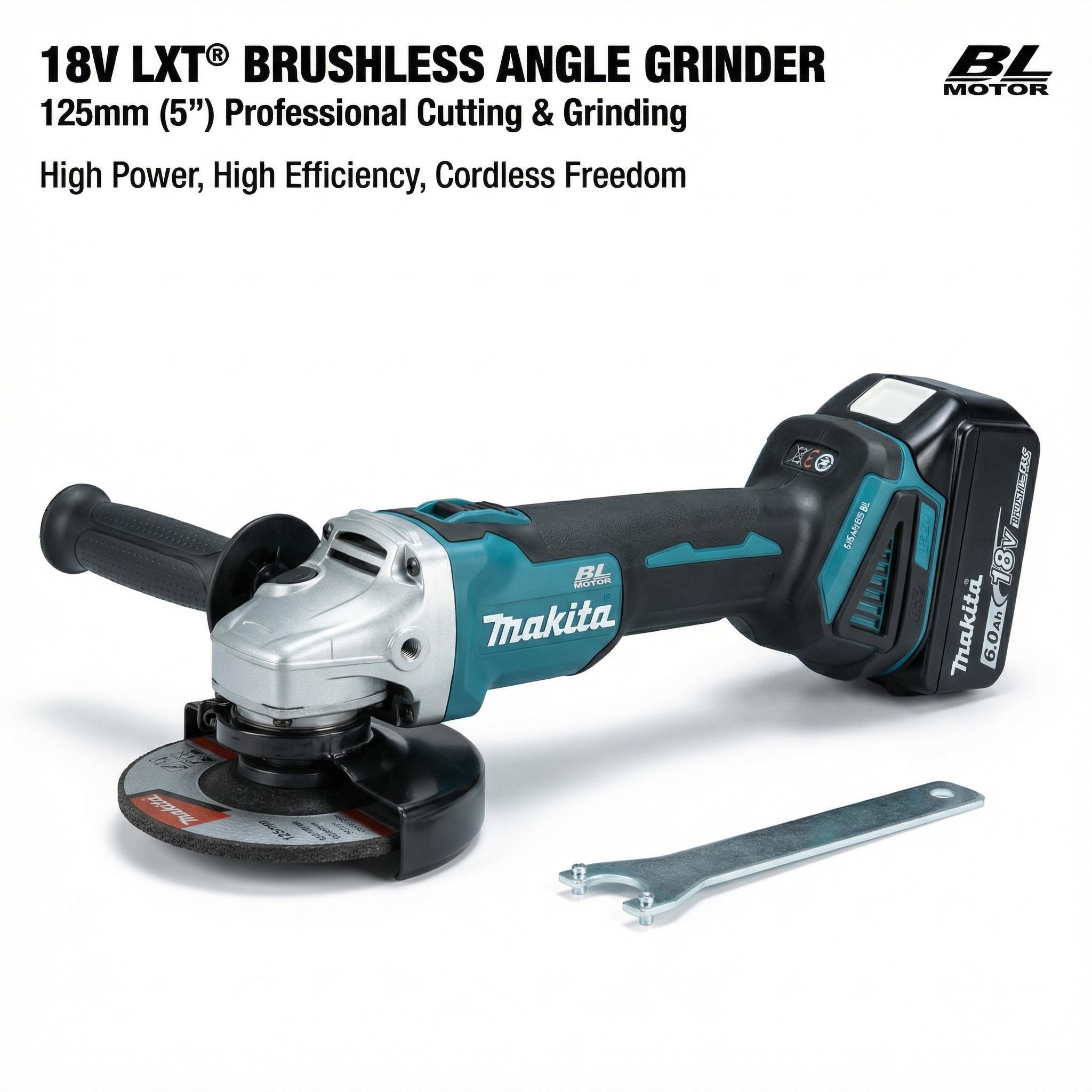 Makita DGA404 125mm Brushless Angle Grinder Bare Tool for Metal Cutting Grinding Cordless Grinder High Speed 18V