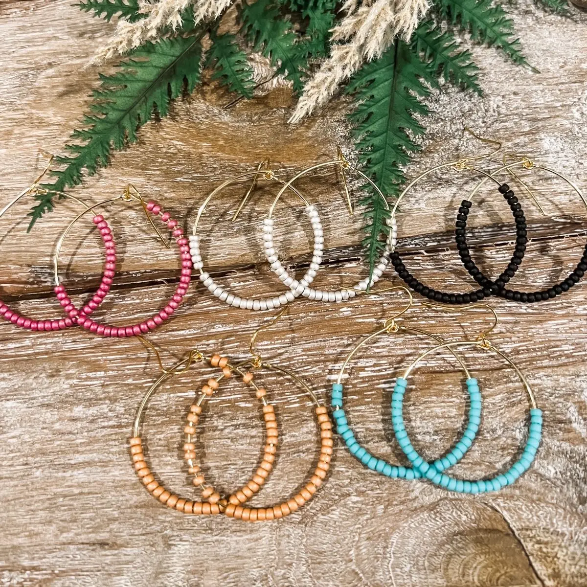 Beaded Hoops