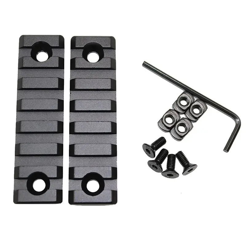 Tactical Picatinny 20mm M-Lok Rail, Aluminum 7 Slots Mount Rail for Mlok Handguard, Scope Mount, M-Lok Handguard System Base Rail, Mounting Kits, Nuts, Screws