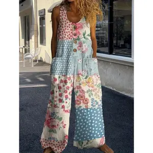 CasualSleevelessLooseFitOverallsWithPockets-EffortlessStyleForFarmer'SMarkets,WeekendHikes,AndVeniceBeachStrolls