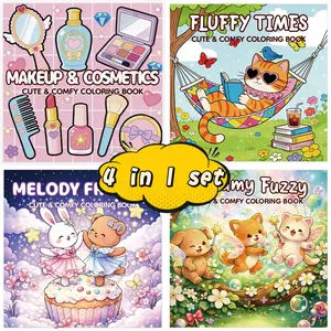 Set of 4 coloring books: each book has 24 sheets, featuring relaxing and well-designed patterns, high-definition printing without ink bleeding, compatible with various pens for coloring