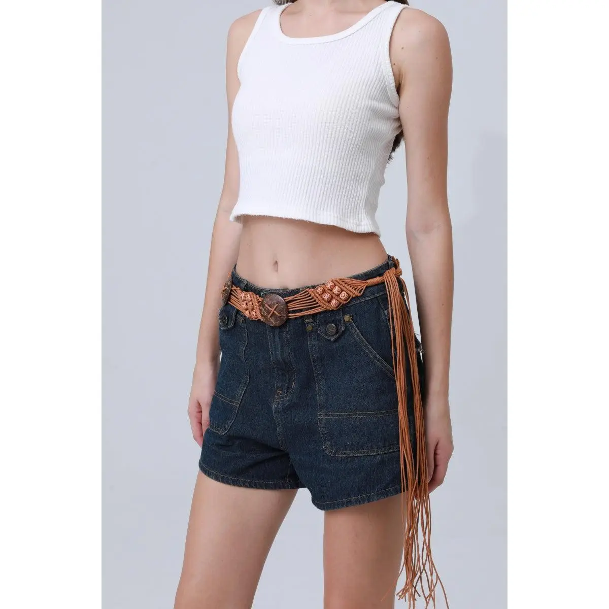 Boho Macrame Waist Chain – Coconut Shell & Fringe Belt 🌿🥥