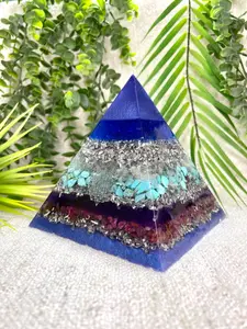 SAGITTARIUS - Astrology Edition - Orgonite Pyramid - EMF Protector - Clear Quartz, Turquoise, Ruby with Aluminum Metal