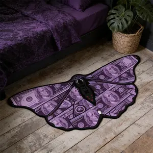 Irregular Shape Bedside Rug, Gothic Dollar Print Carpet, Anti-Slip Washable Mat, Home Decor for Bedroom Living Room Kitchen