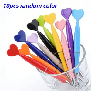 10pcs Heart Ballpoint Pens, Office Supplies, Perfect for School Office Valentine's Day Nurse Appreciation Thanksgiving Back-To-School Birthday Gifts