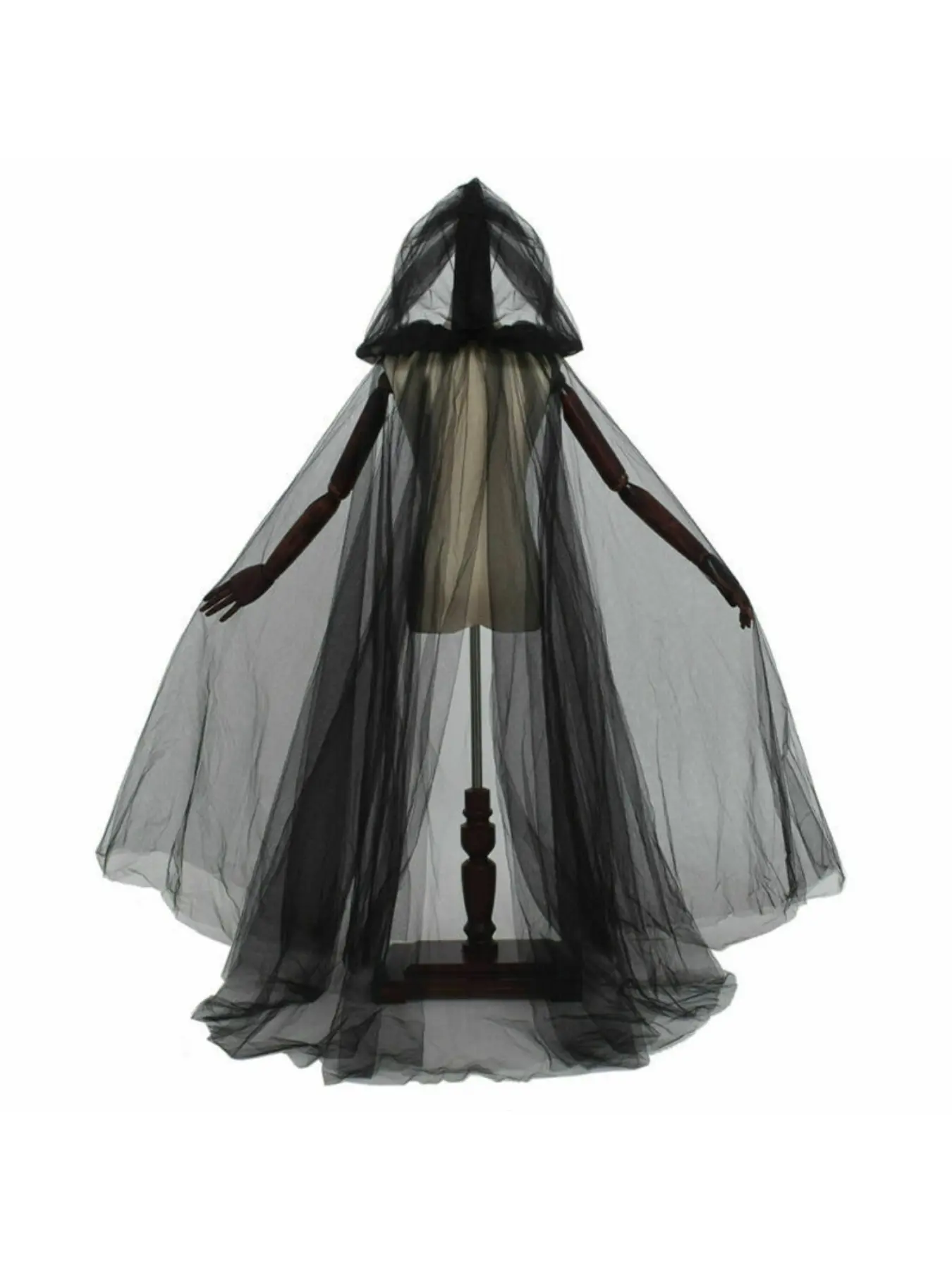 European and American hooded dark style Halloween long mesh cool with hey unisex cloak for playing witch cape Costumes