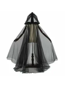 European and American hooded dark style Halloween long mesh cool with hey unisex cloak for playing witch cape Costumes