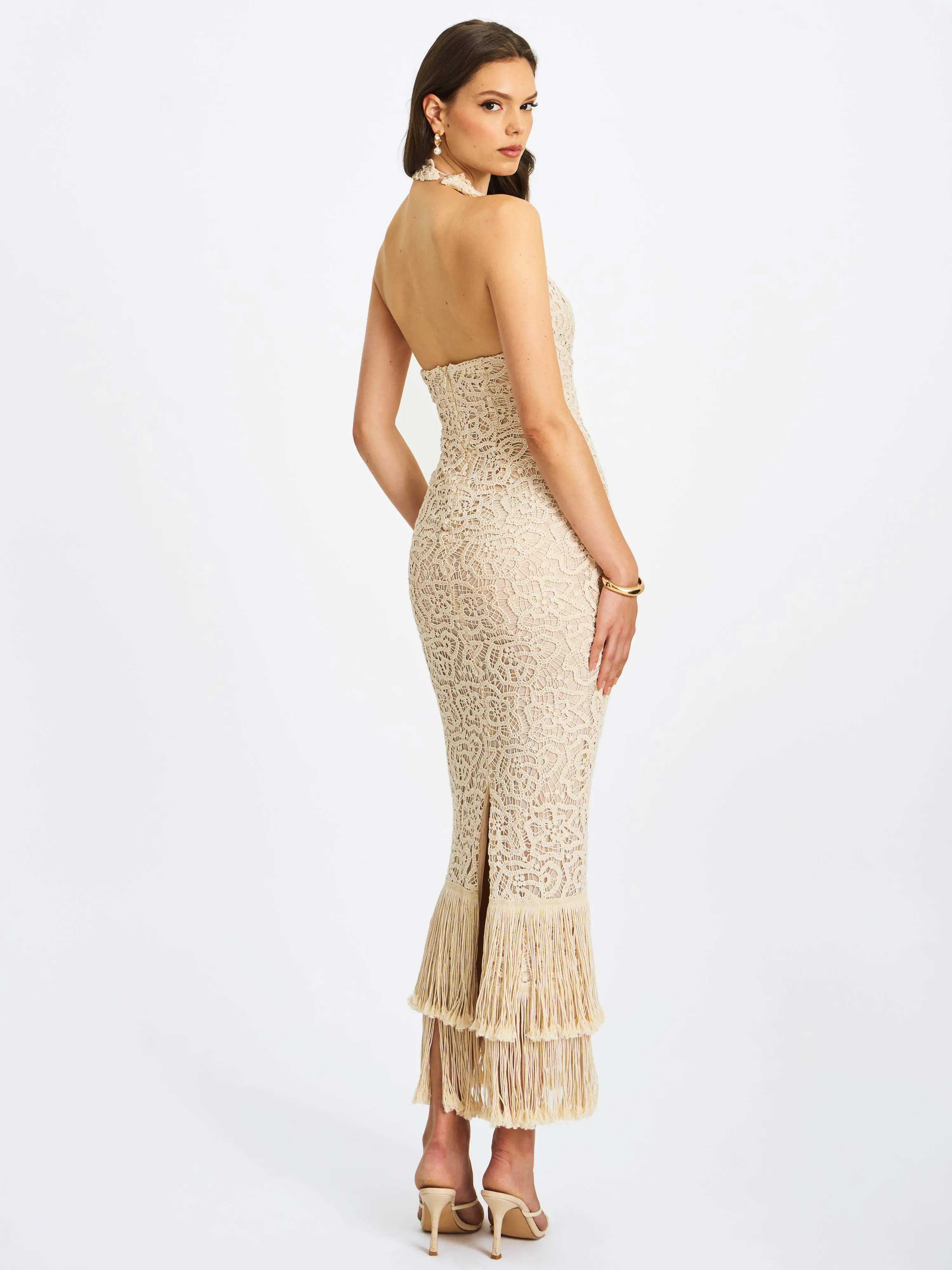 faelyn silk maxi dress Silk Maxi Dress with Double Slit