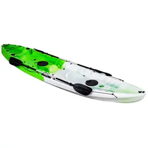 【GARVEE】12.4FT Fishing Kayak for 2-3 Adults, Sit-on-Top Design with Comfortable Seat and Paddle, Hard Shell Recreational Ocean Kayak Boat with 600LBS Capacity
