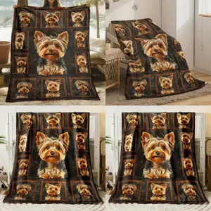 Best Choice HD Print Polyester Throw Blanket with Yorkshire Terrier Design Soft Lightweight Option for Travel Camping Home Dr Versatile and Ideal for All Seasons Bedding