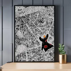 Naruto Shippuden Pain Poster Printable – Anime Wall Art Decor for Bedroom, Gaming Room, Fan Gift