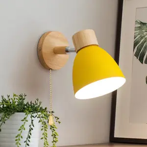 1 Piece LED Macaron Decorative Wall Light, Simple Iron Art Wall Lamp Warm Light, Hard Wired, Ideal for Bedroom Bedside Corridor Study Decor