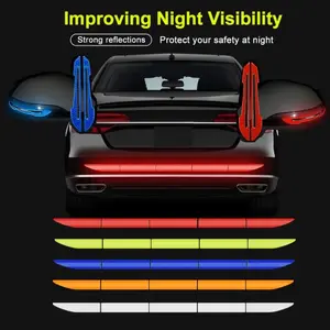 5pcs/set Car Reflectante Reflector Sticker 90*5 Car Body Trunk Exterior Auto Accessories Reflex Exterior Warning Reflective Tape
