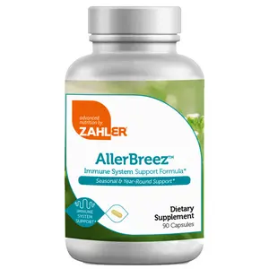 Zahler AllerBreez Immune System Support Formula with Vitamin C, Quercetin, Vitamin B5, MSM & Stinging Nettle - Seasonal & Year-Round Immune Support Supplement, Dhist Allergy Supplement (90 Capsules)