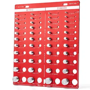 Thread Checker, 44 Nut and Bolt Thread Checker, Bolt Size and Thread Gauge 22 Standard & 22 Metric, Thread Pitch Gauge, Wall-Mountable Bolt Thread Identifier Gauge with Inch & CM Ruler