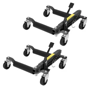 Garvee Car Wheel Dolly Jack Set of 2, Hydraulic 1500 LBS Car Dolly Jack w/ Non-Slip Pedal & Heavy Duty Rollers, 12 in Lift Vehicle Positioning System for Auto Repair, Tire Change & Moving, Black