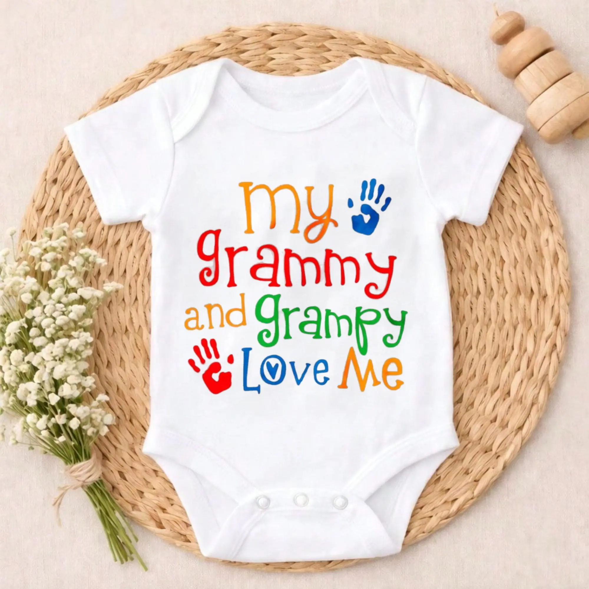 Newborn Baby Girl Boy Bodysuit Romper Outfit My Grammy And Grampy Love Me Newborn Gift baby stuff boy valentine Everyday Wear Perfect Present for Baby Shower, New Mom, Grandparents, Ideal for First Photos & Special Days