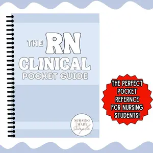 RN Clinical Pocket Guide, Nursing School Clinical Pocket Guide, Nursing Clinical Reference Guide, Nursing Clinical Guide