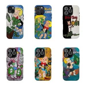 RICHIE RICH Cartoon Collection Tough Protective case, fun design, compatible with iPhone 17 Pro Max, 17Air, 16 Pro, 15 Plus, 14, 13, 12 and 11, TPU full screen, shockproof, stylish, scratch-resistant, soft silicone material, drop-proof