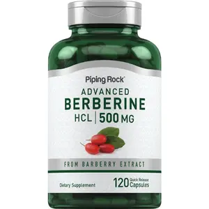 Piping Rock Berberine HCL Supplement 500mg | 120 Capsules | For Women and Men | From Barberry Extract | Non-GMO, Gluten Free