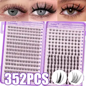 False eyelash extension set, DIY Eyelash Clusters, DIY Eyelash Extensions, Cosmetic eyelashes, thick, light anime eyelashes, 8-16mm mixed length, soft and comfortable, suitable for novice home extension, daily stage makeup, reusable