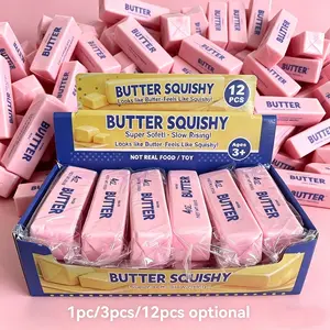 Golden Butter, 12Pcs strawberry squishy butter, Liberty Dumpling 3pcs Slow Rising Squishy, 4th of july independence day squeeze Butter Stick Squeeze Balls for Stress Relief, Soft Pressure Sensory, Squishy Sensory Fidgets, Squeeze Toy