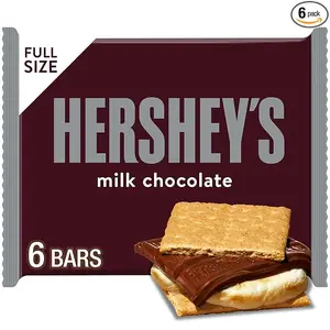 Hershey's Milk Chocolate Candy Bars Halloween Candy 1.55 oz 6 Count Full Size Convenient Treats for Candy Lovers
