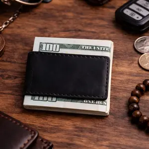 Leather Money Clip for Men – Slim Full Grain Magnetic Cash Holder – Minimalist Magnetic Wallet