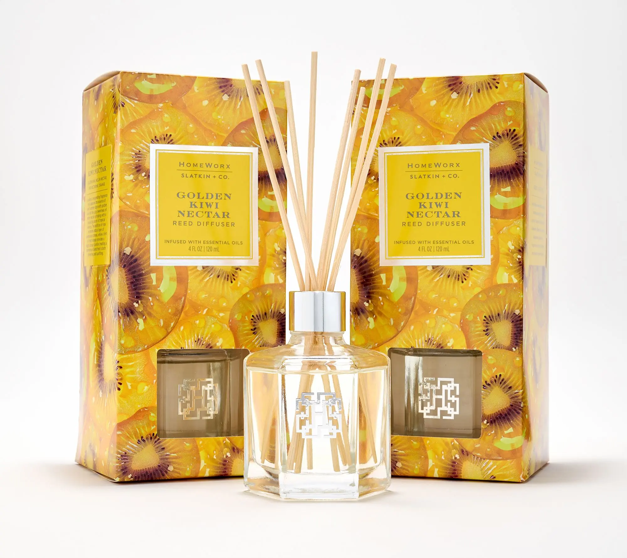 HomeWorx by Slatkin + Co. S/2 Golden Kiwi Nectar Reed Diffusers