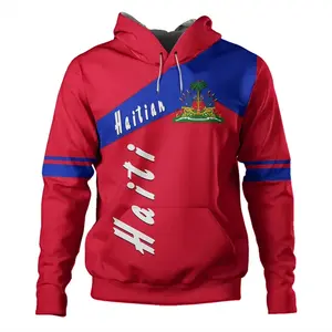 Haiti Nation Flag Graphic Hoodie Men's Women's Sports Pullover Hoody 3D Print Spring Autumn Casual Daishiki Sweatshirt Clothes