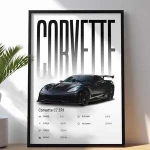 Corvette C7 ZR1 Poster | Car Print | Hyper Car Poster | Super Car Print | Art Print | Car Poster | Home Decor | Wall Decor
