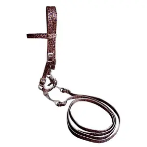 Adjustable Pony size Nylon CHEETAH PRINT BROWBAND HEADSTALL