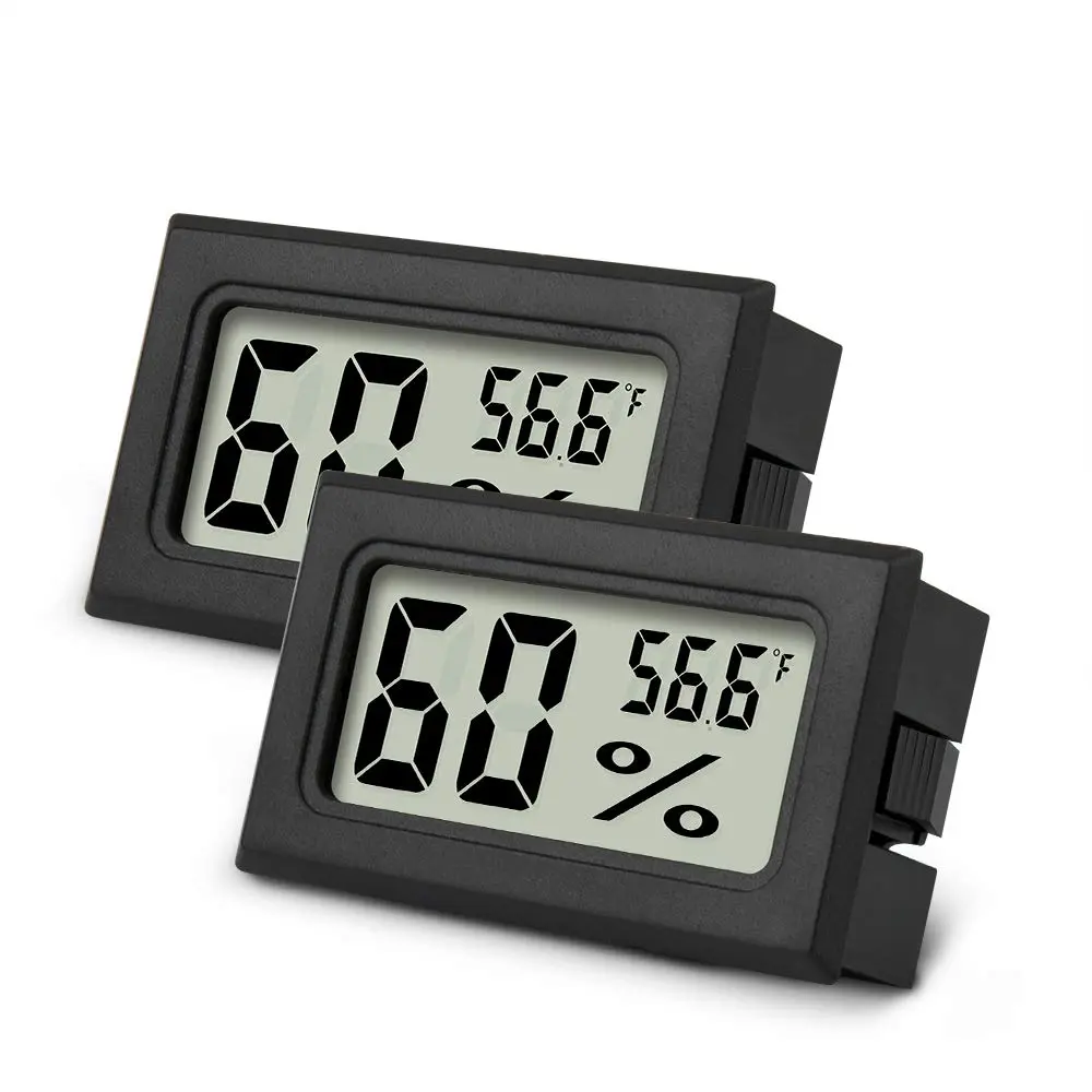 Mini Hygrometer Thermometer 2PCS Mini Digital Humidity Gauge,  Hygrometer Indoor Humidity Monitor Temperature Humidity Gauge Meter for Greenhouse Garden Cellar Closet Etc