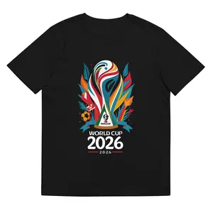 World Cup 2026 Soccer Fan T-Shirt Football Graphic Tee Crewneck  Preshrunk Cotton Soft Breathable Midweight Fabric Top  Streetwear Menswear